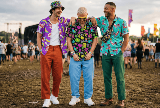 Men wearing bad shirts at UK festival 