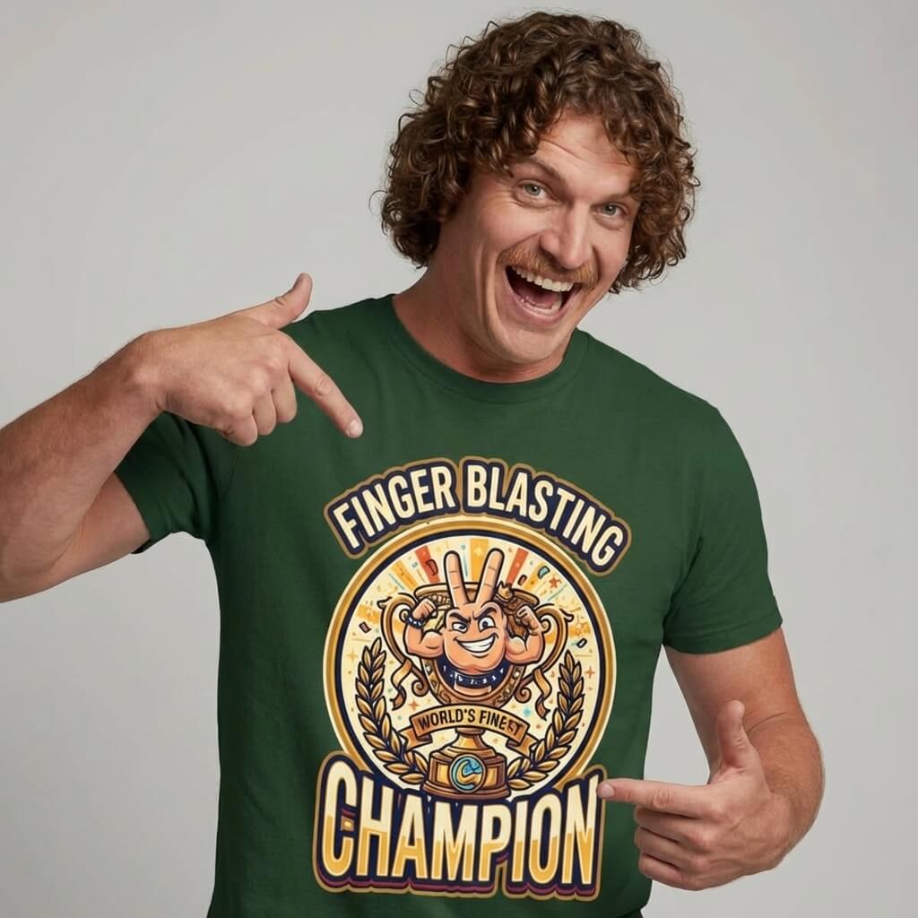 Finger Blasting Champion Stag Do T-Shirt