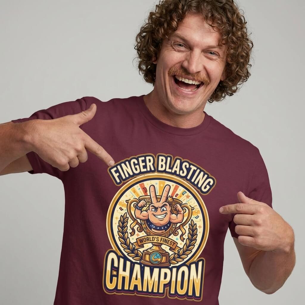 Finger Blasting Champion Stag Do T-Shirt