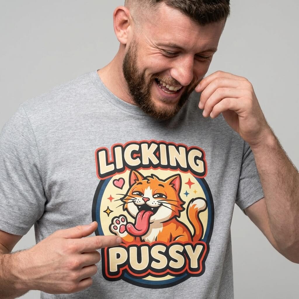 Licking Pussy Funny Cat T-Shirt