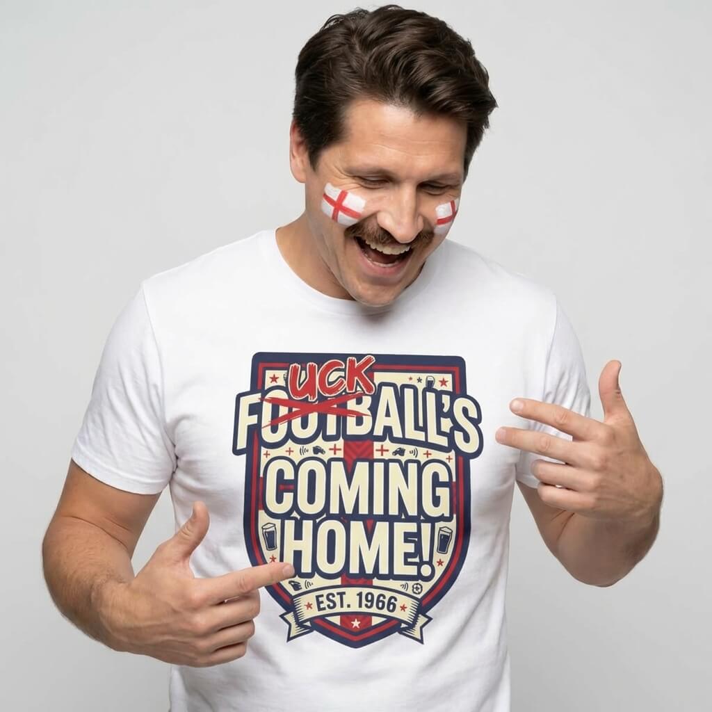 "Football’s Coming Home" Funny England Football T-Shirt