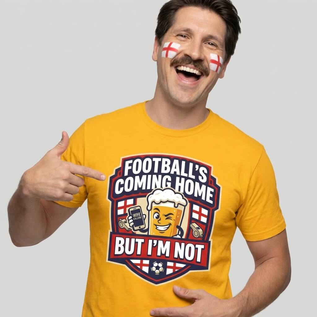 "Football's Coming Home, But I'm Not" Funny England T-Shirt
