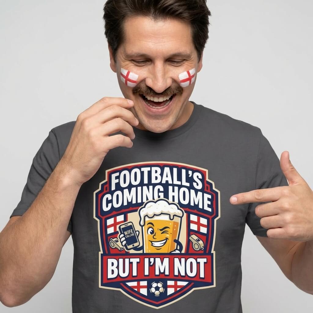 "Football's Coming Home, But I'm Not" Funny England T-Shirt