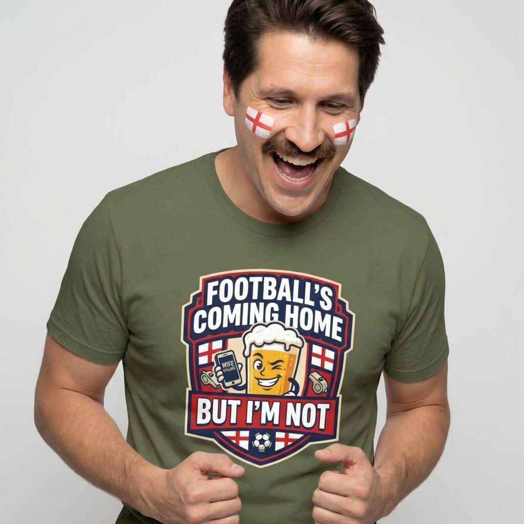 "Football's Coming Home, But I'm Not" Funny England T-Shirt