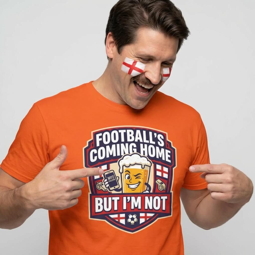 "Football's Coming Home, But I'm Not" Funny England T-Shirt