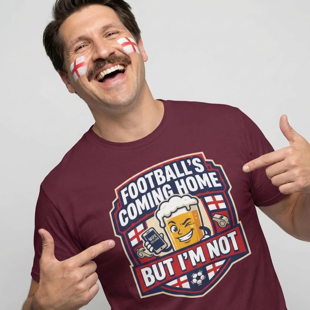"Football's Coming Home, But I'm Not" Funny England T-Shirt