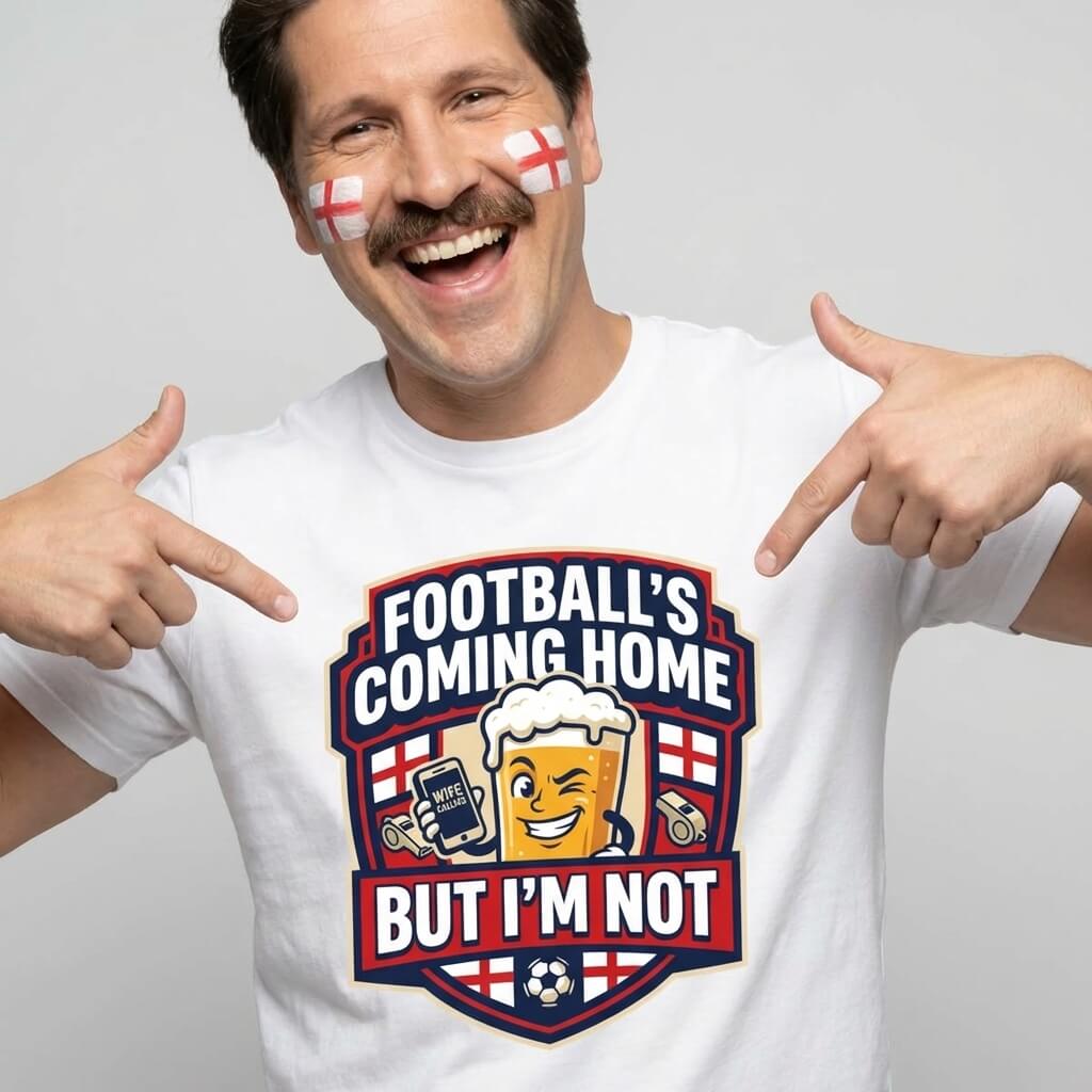 "Football's Coming Home, But I'm Not" Funny England T-Shirt