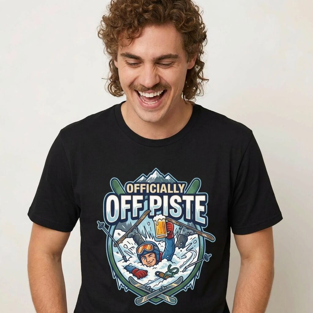 Officially Off Piste Funny Skiing T-Shirt