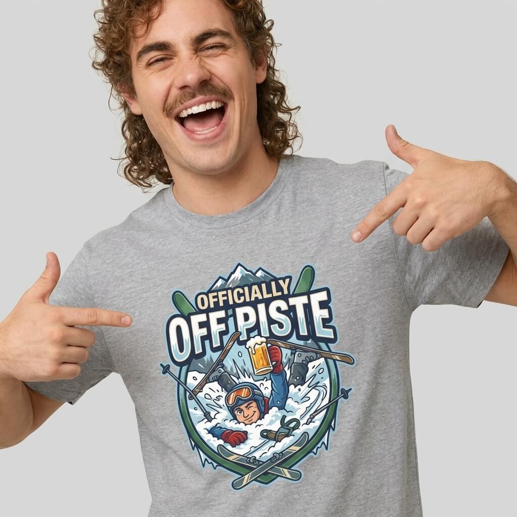 Officially Off Piste Funny Skiing T-Shirt