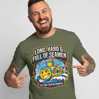 "Long, Hard & Full of Seamen" Funny Submarine T-Shirt