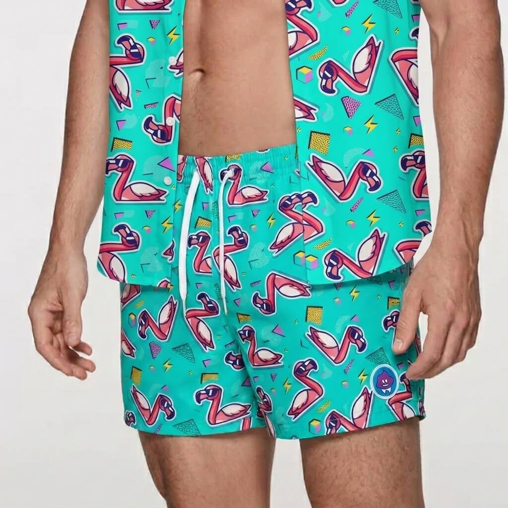 Flamingo Fandango Shorts (Gym/Swim)
