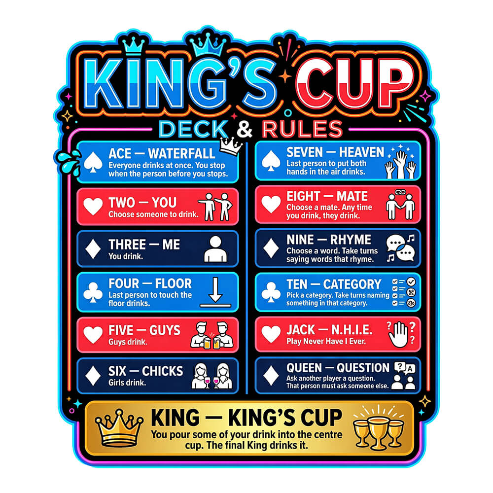 King's Cup Drinking Game T-Shirt