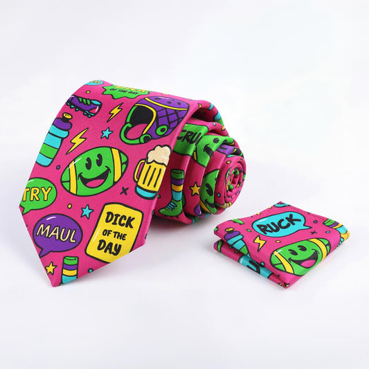 Scrum On My Face Rugby Tie Set