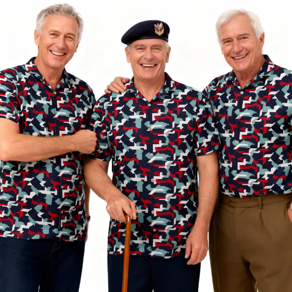 Three Veterans Wearing The Combat2Coffee Shirt 