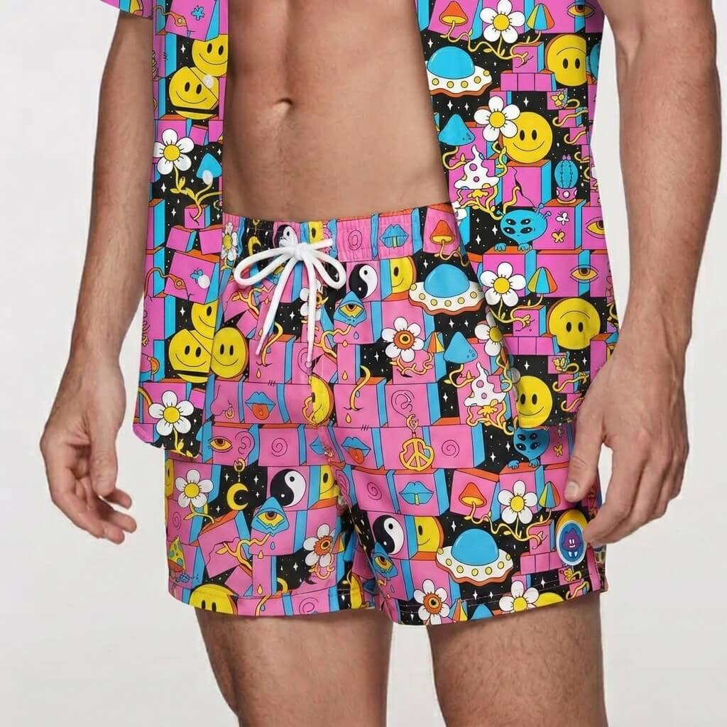 Trippy Space Shorts (Gym/Swim)