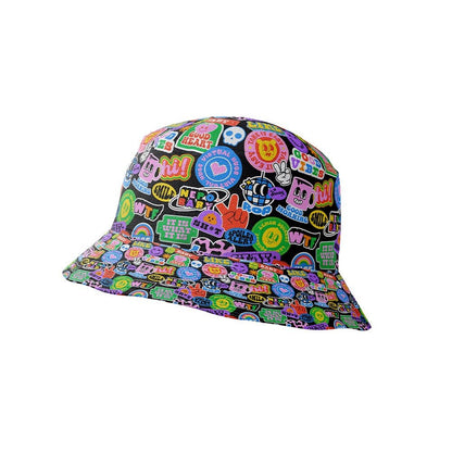 The Retro Sticker Shirt features vibrant, playful graphic patches and stickers like hearts, stars, text phrases, and cartoon icons—ideal for adding nostalgic vibes to your outfit.